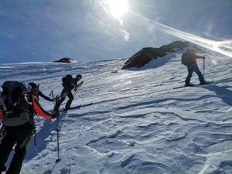 Bild 14 kurz vor dem Skidepot Rheinwaldhorn
