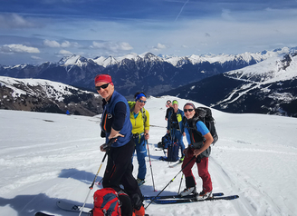 kurze Pause vor dem letzten Anstieg zum Kalkbretterkopf