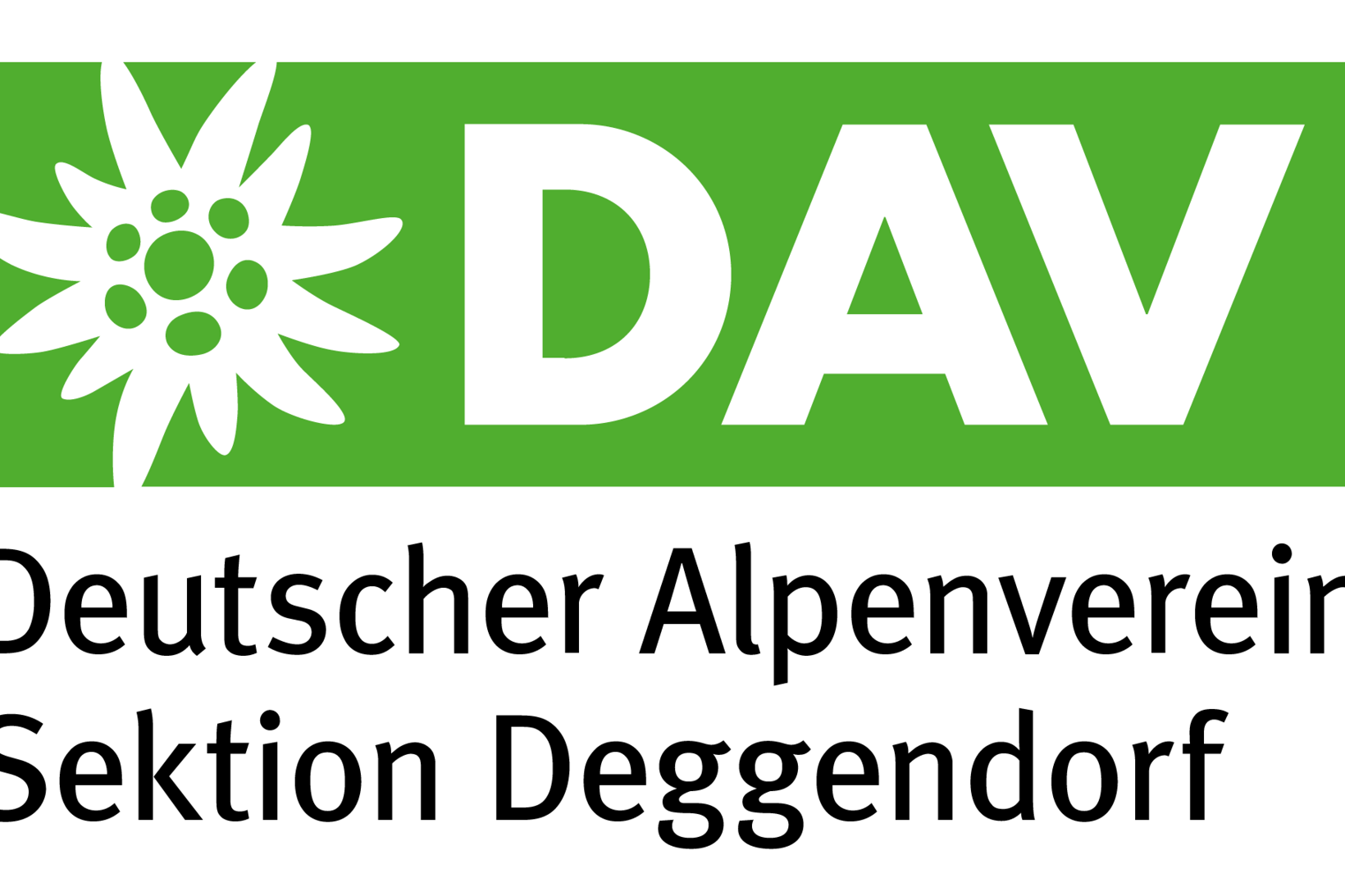 Auf dem Bild ist das Logo des Deutschen Alpenvereins, Sektion Deggendorf, zu sehen.
